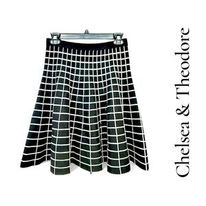 Chelsea & Theodore Reversible A-Line Skirt in Black and White